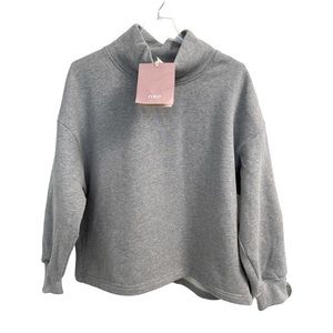 NAP Loungewear Oversized Boxy Heather Gray Sweatshirt Size Small NEW